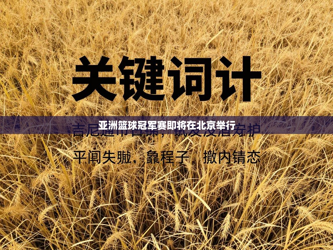 亚洲篮球冠军赛即将在北京举行 第1张